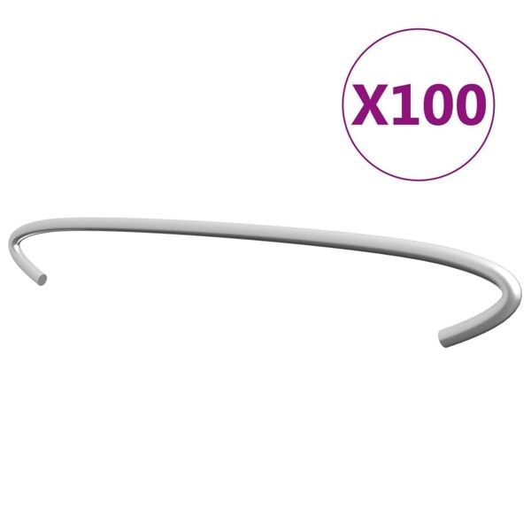 vidaXL Krokar till gabion 100 st galvaniserat stål 40 cm Silver
