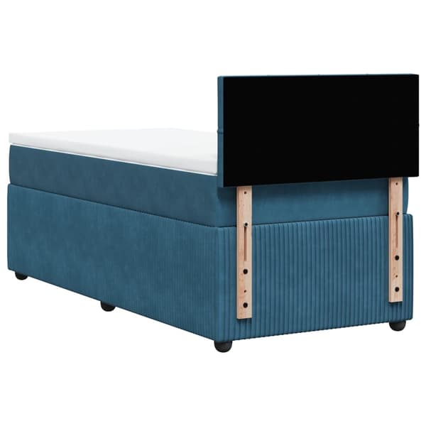 vidaXL Ramsäng med madrass blå 100x200 cm sammet Blå