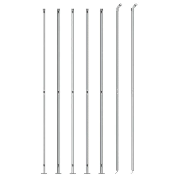 vidaXL Gunnebostängsel med stolpsko silver 2x10 m Silver