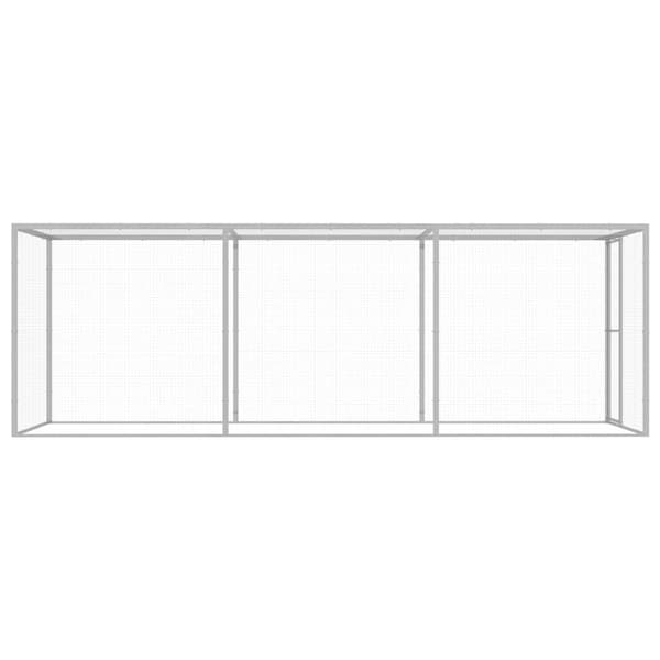 vidaXL Kattbur 4,5x1,5x1,5 m galvaniserat stål Silver
