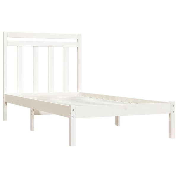 vidaXL Sängram vit massivt trä 90x200 cm Vit