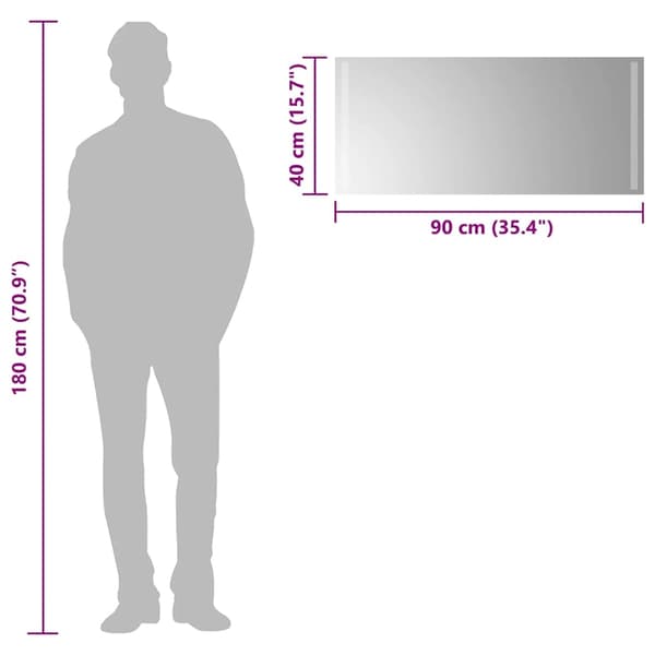 vidaXL Badrumsspegel LED 90x40 cm Transparent