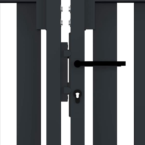 vidaXL Dubbeldörrsgrind stål 300x75 cm antracit Antracit