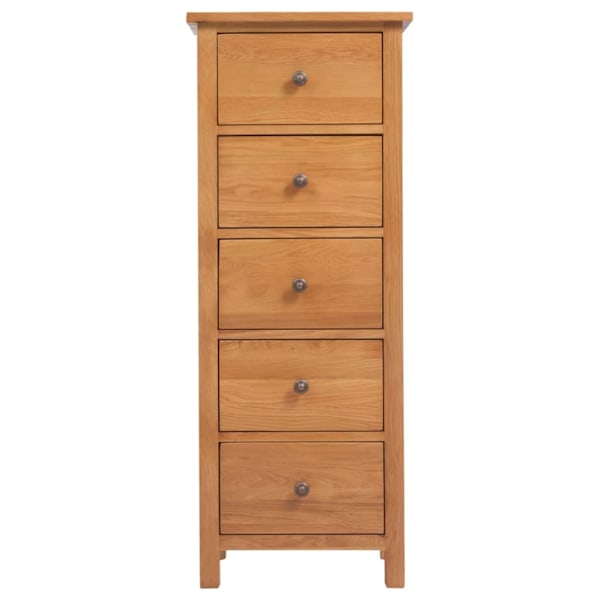 vidaXL Byrå 45x32x110 cm massiv ek Brun