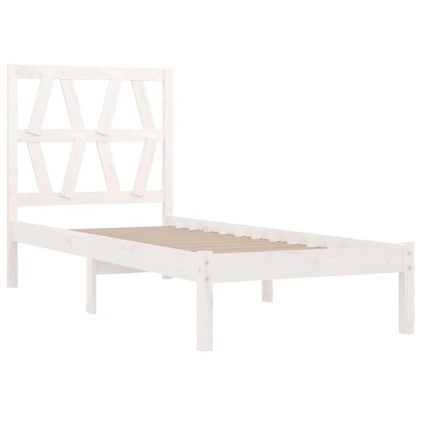 vidaXL Sängram vit massiv furu 100x200 cm enkelsäng Vit