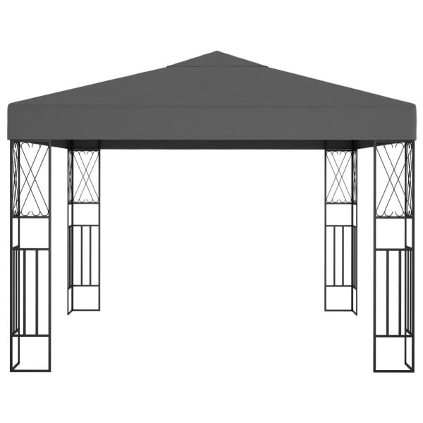 vidaXL Paviljong med ljusslinga LED 3x3 m antracit tyg Antracit