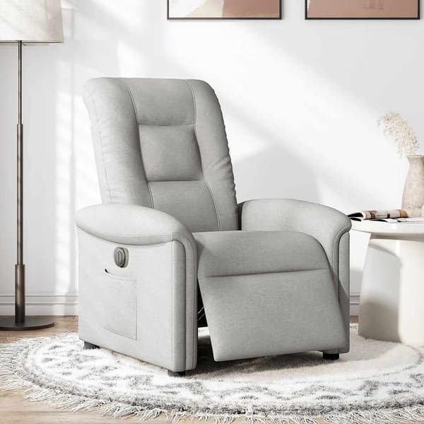vidaXL Elektrisk reclinerfåtölj molngrå tyg Grå