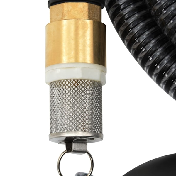 vidaXL Sugslang med kopplingar mässing svart 1,1" 15 m PVC Svart