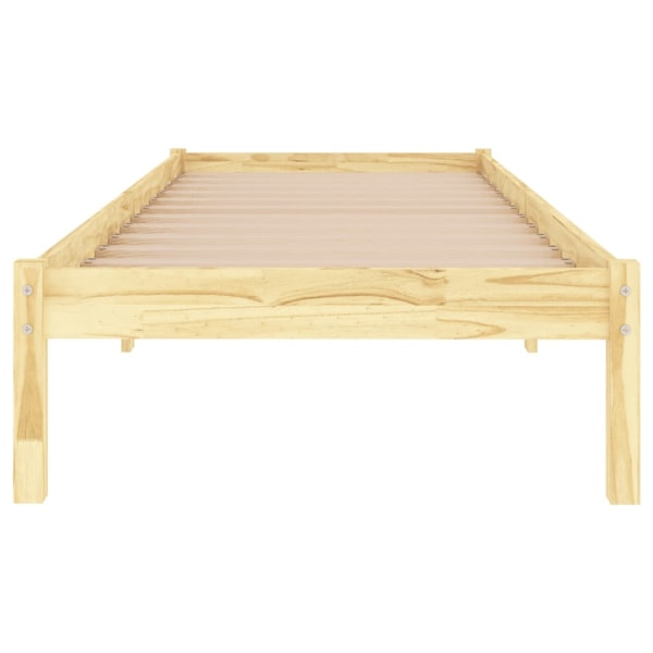 vidaXL Sängram massiv furu 100x200 cm Brun