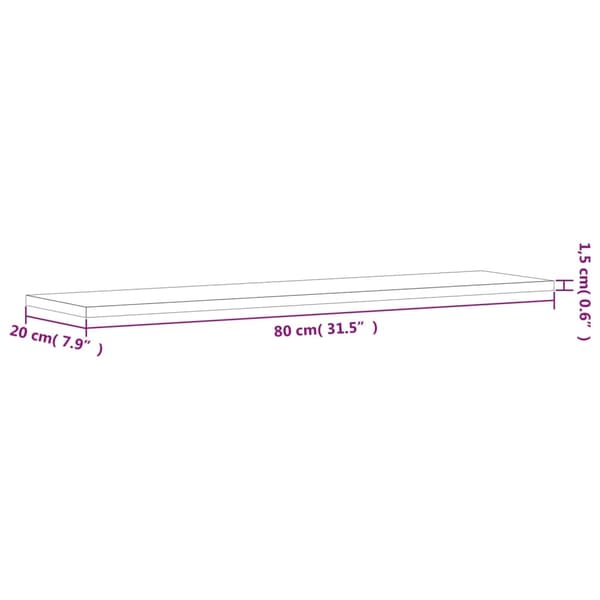 vidaXL Hyllplan 8 st grå högglans 80x20x1,5 cm konstruerat trä grå