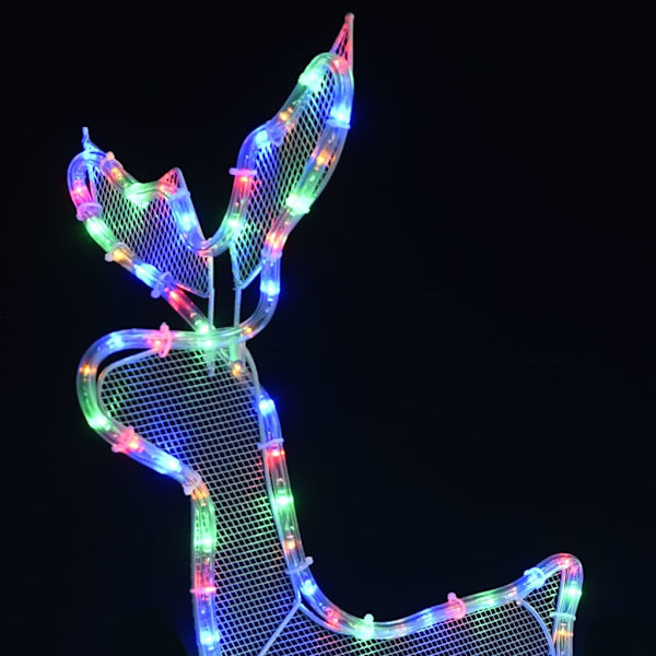 vidaXL Julbelysning ren och släde nät 432 LED colourful