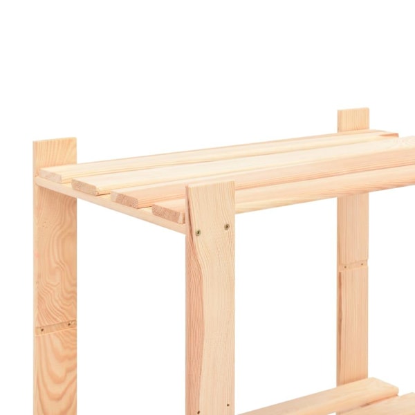 vidaXL Förvaringshylla 5 hyllplan 80x38x170 cm massiv furu 250 kg Beige