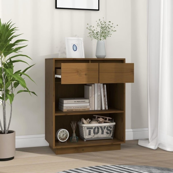 vidaXL Konsolbord honungsbrun 60x34x75 cm massiv furu Brun