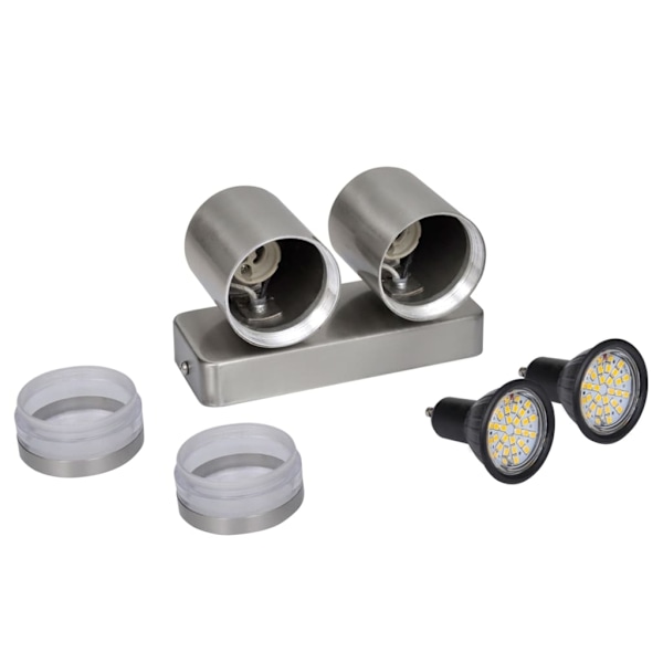 vidaXL Vägglampa LED konformad GU10 rostfritt stål Silver