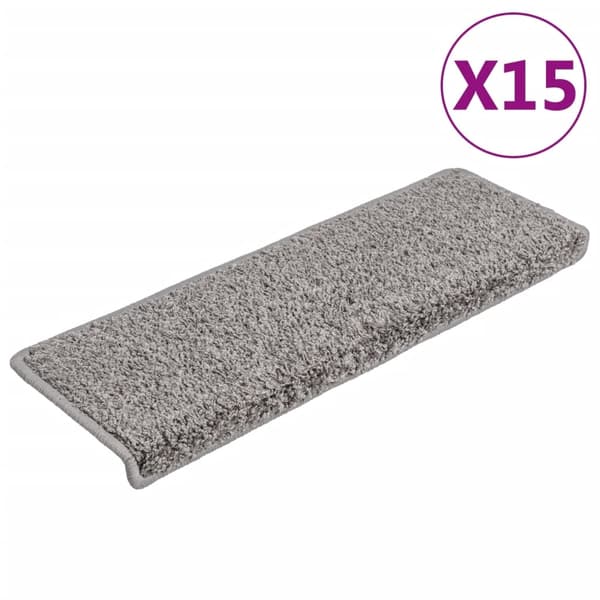 vidaXL Trappstegsmattor 15 st 65x25 cm grå grå