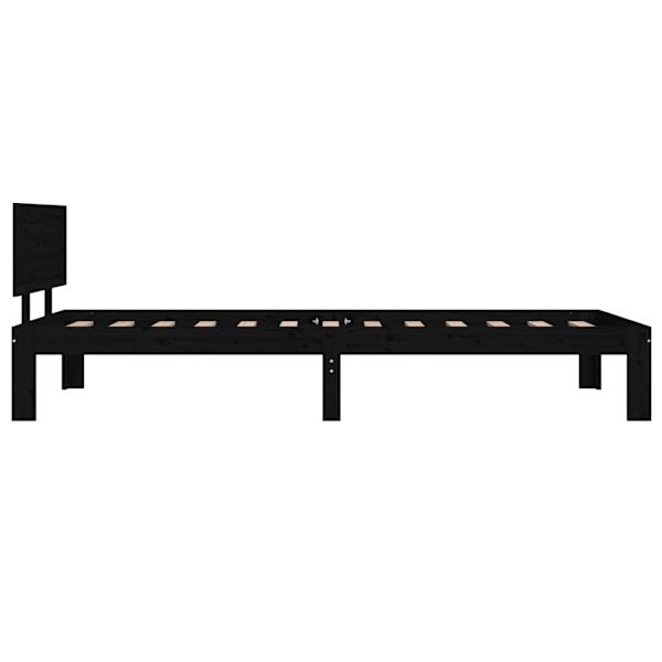 vidaXL Sängram svart massiv furu 90x200 cm Svart