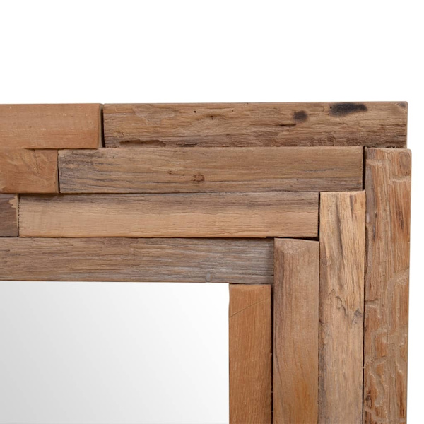 vidaXL Prydnadsspegel teak 120x60 cm rektangulär Brun