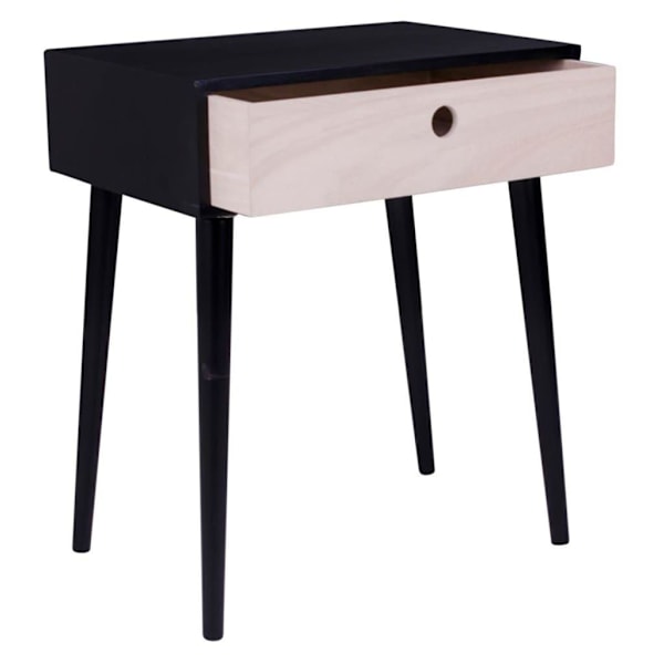 House Nordic Sängbord Annemie svart och naturfärgat Flerfärgsdesign