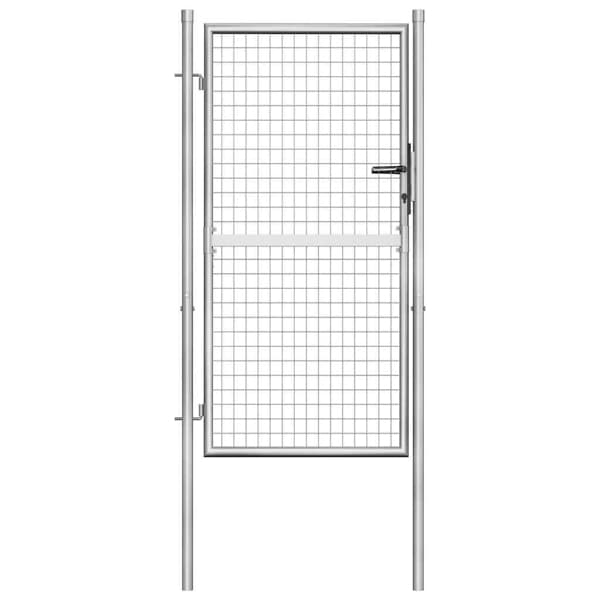 vidaXL Trädgårdsgrind galvaniserat stål 105x150 cm silver Silver
