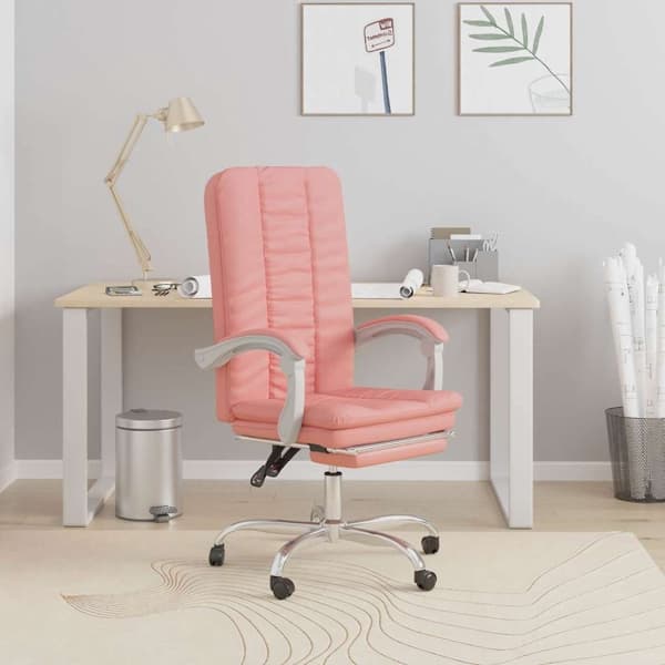vidaXL Kontorsstol rosa konstläder Rosa