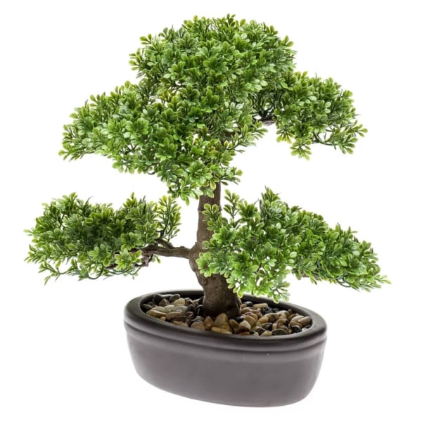 Emerald Konstväxt bonsaiträd fikus mini grön 32 cm 420002 Grön