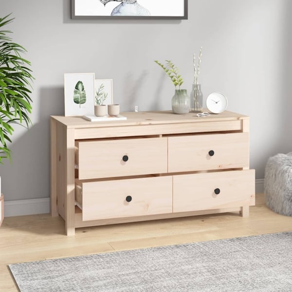 vidaXL Sidoskåp 100x40x54 cm massiv furu Brun
