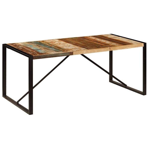 vidaXL Matbord 180x90x75 cm massivt återvunnet trä multifärg