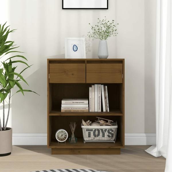 vidaXL Konsolbord honungsbrun 60x34x75 cm massiv furu Brun