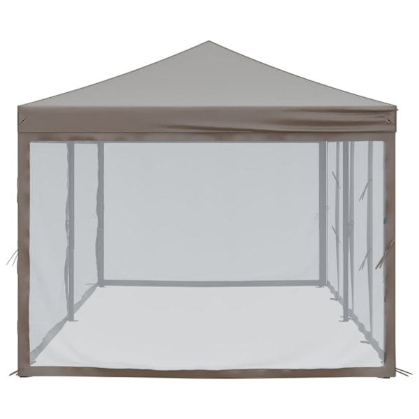 vidaXL Hopfällbart partytält med sidoväggar taupe 3x6 m Taupe