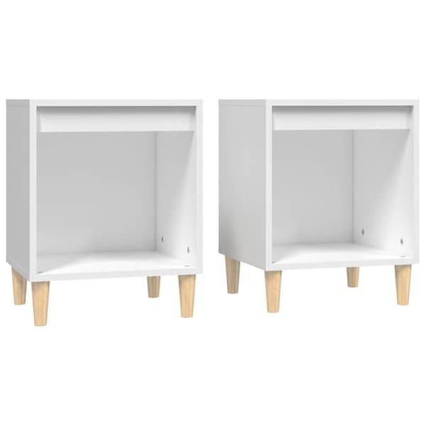 vidaXL Sängbord 2 st vit 40x35x50 cm Vit