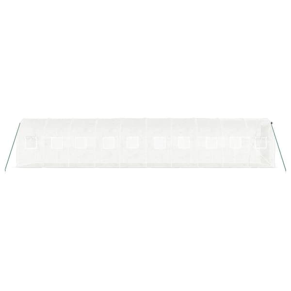 vidaXL Växthus med stålram vit 20 m² 10x2x2 m Vit
