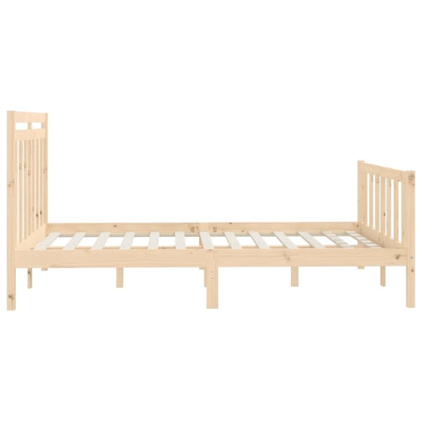 vidaXL Sängram massiv furu 160x200 cm Brun