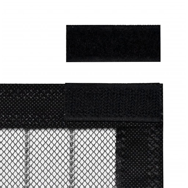 vidaXL Insektsnät dörr 210x100 cm 2-pack inkl. spik Svart
