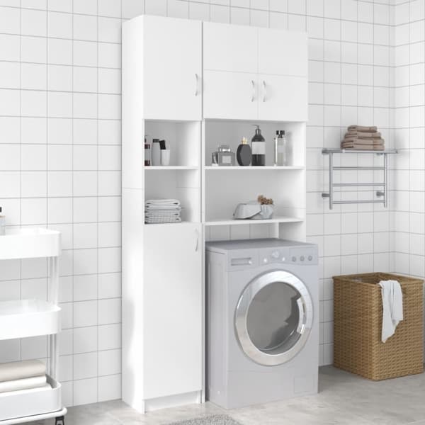 vidaXL Badrumsskåp vit 32x25,5x190 cm konstruerat trä Vit