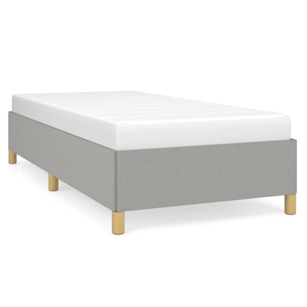 vidaXL Sängram utan madrass ljusgrå 90x200 cm tyg Grå