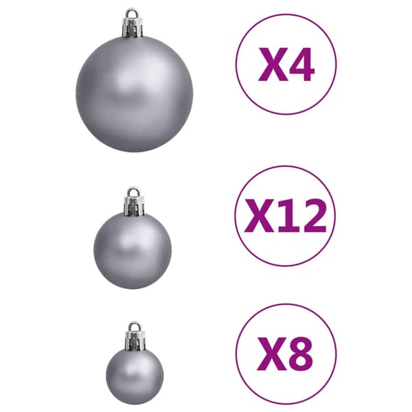 vidaXL Julgranskulor 111 delar vit och grå polystyren Flerfärgsdesign