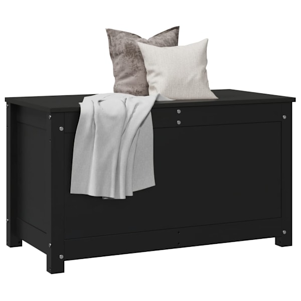 vidaXL Förvaringslåda svart 80x40x45,5 cm massiv furu Svart