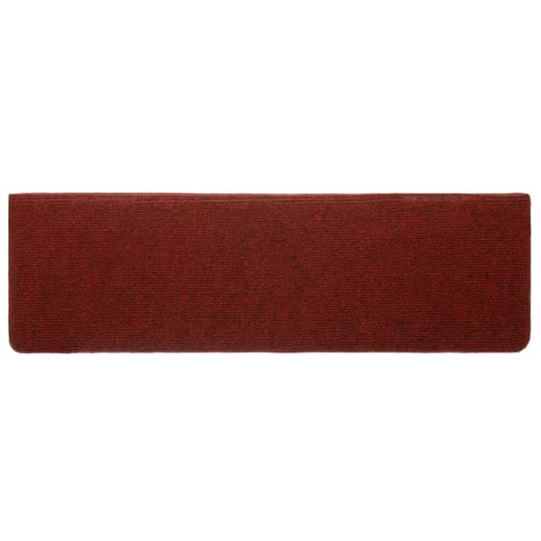 vidaXL Trappmattor självhäftande 10 st 65x21x4 cm bordeauxröd rektangulär kant Röd