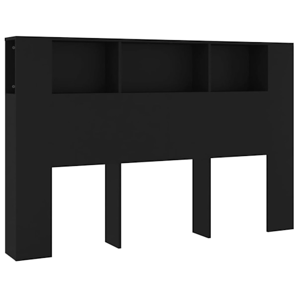 vidaXL Sänggavel med förvaring svart 160x18,5x104,5 cm Svart
