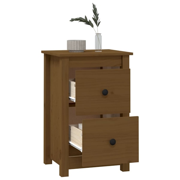 vidaXL Sängbord honungsbrun 40x35x61,5 cm massiv furu Brun