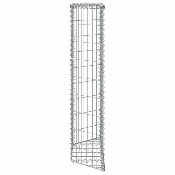 vidaXL Gabion trapets upphöjd galvaniserat stål 80x20x100 cm Silver