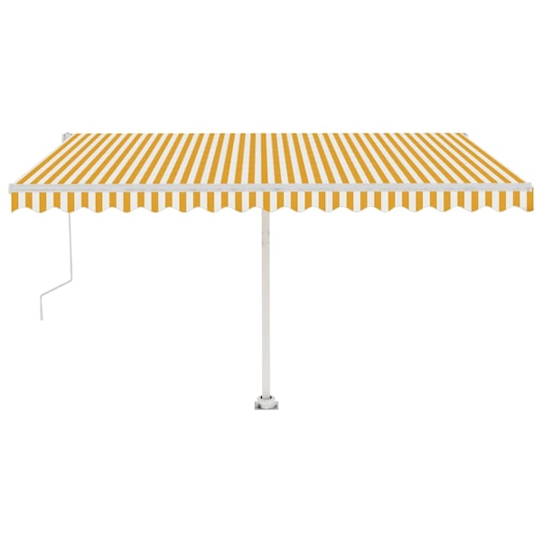 vidaXL Automatisk markis med vindsensor & LED 400x300 cm gul/vit Gul