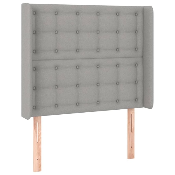 vidaXL Ramsäng med madrass & LED ljusgrå 80x200 cm tyg Grå