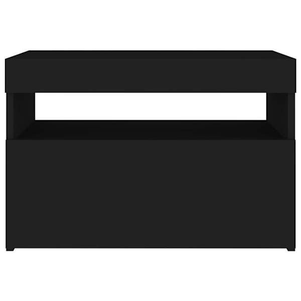 vidaXL Sängbord LED-belysning 2 st svart 60x35x40 cm konstruerat trä Svart