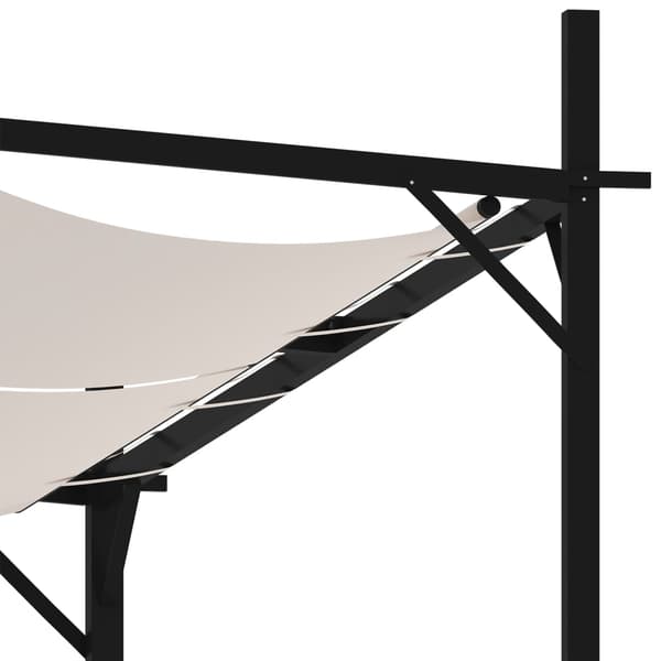 vidaXL Paviljong med infällbart tak 600x300x233 cm gräddvit Creme