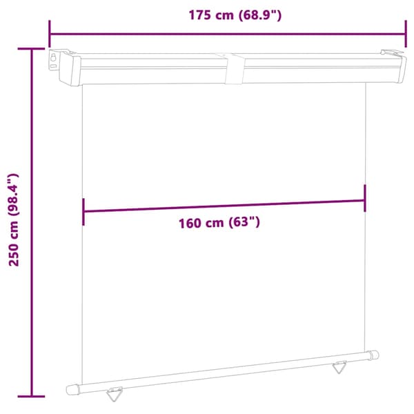 vidaXL Balkongmarkis 175x250 cm brun Brun