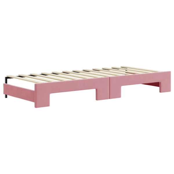 vidaXL Dagbädd utdragbar med lådor rosa 80x200 cm sammet Rosa
