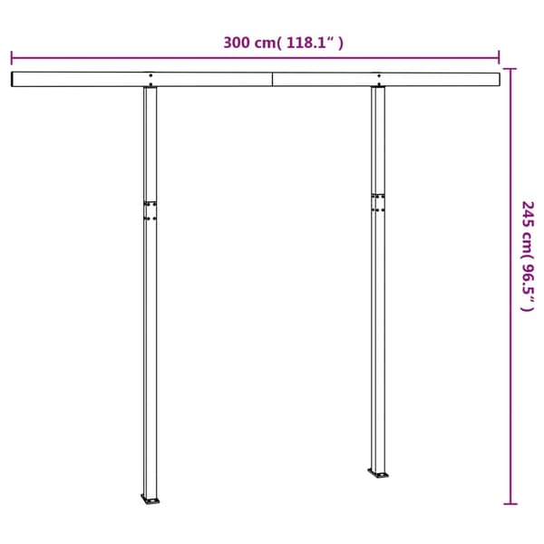 vidaXL Markisstolpar set vit 300x245 cm järn White