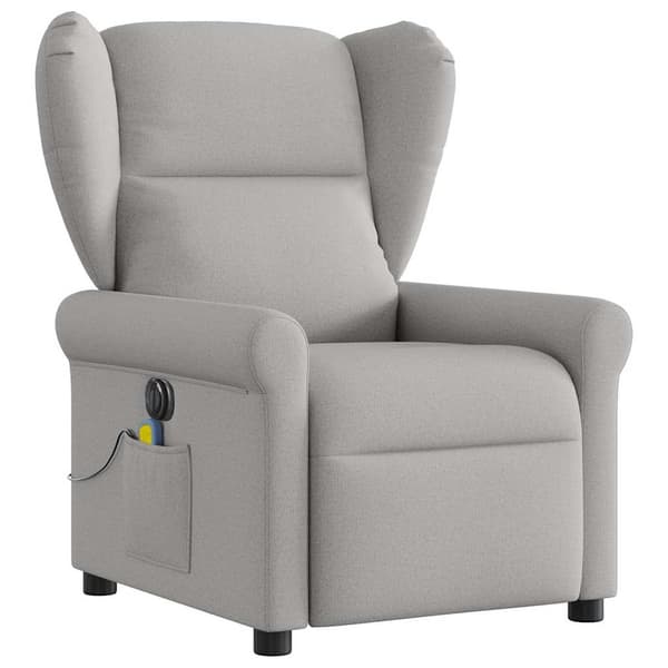 vidaXL Elektrisk massagefåtölj molngrå tyg Grå