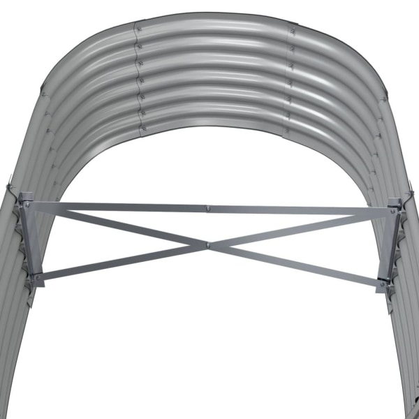 vidaXL Odlingslåda pulverlackerat stål 152x80x36 cm grå Grå